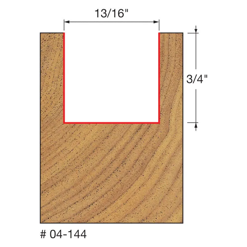 Freud 04-144 13/16" (Dia.) Double Flute Straight Bit