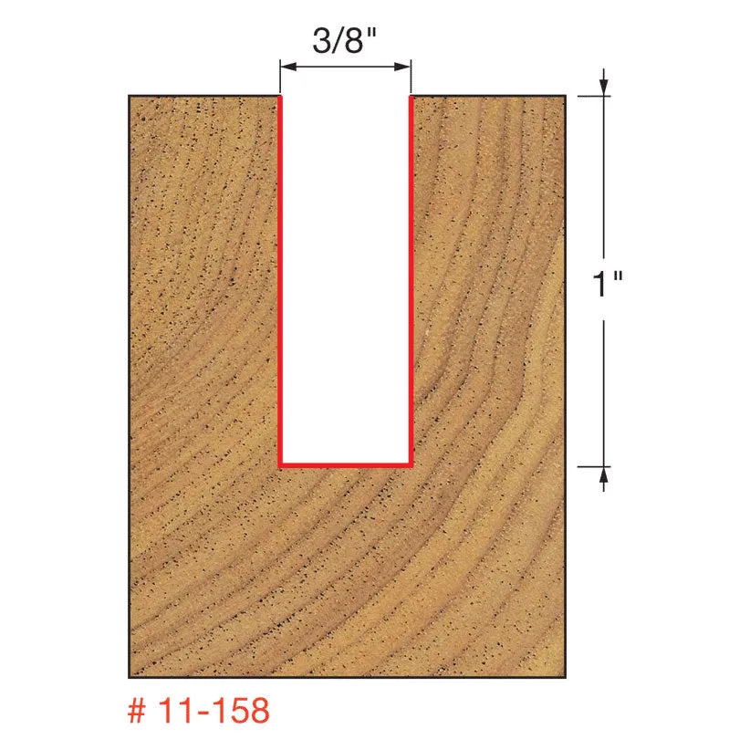 Freud 11-158 3/8" (Dia.) Single Flute Straight Bit