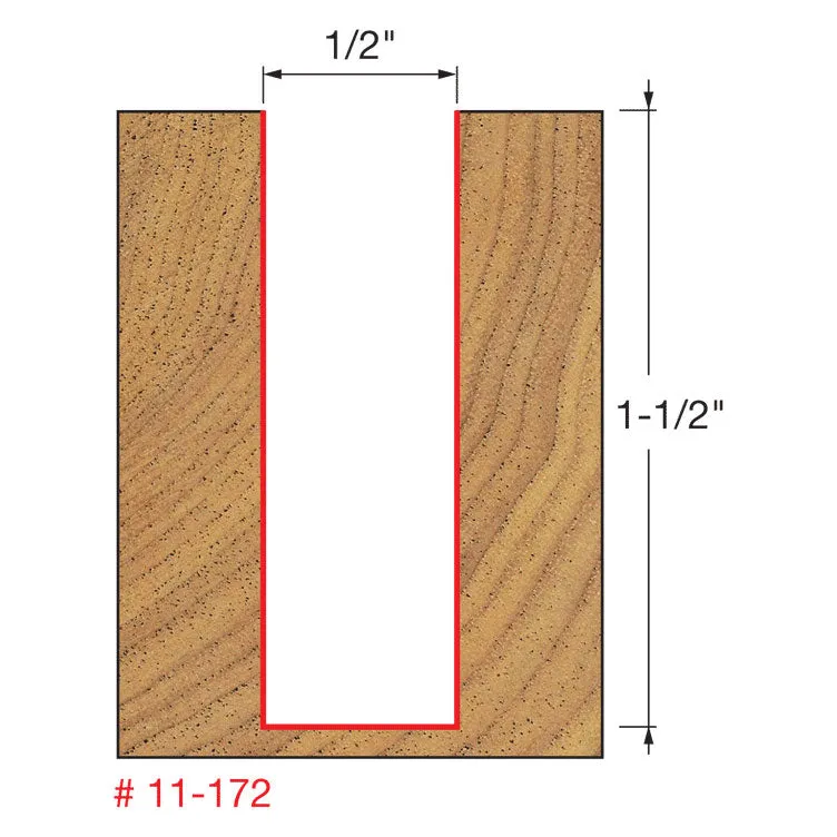 Freud 11-172 1/2" (Dia.) Single Flute Straight Bit