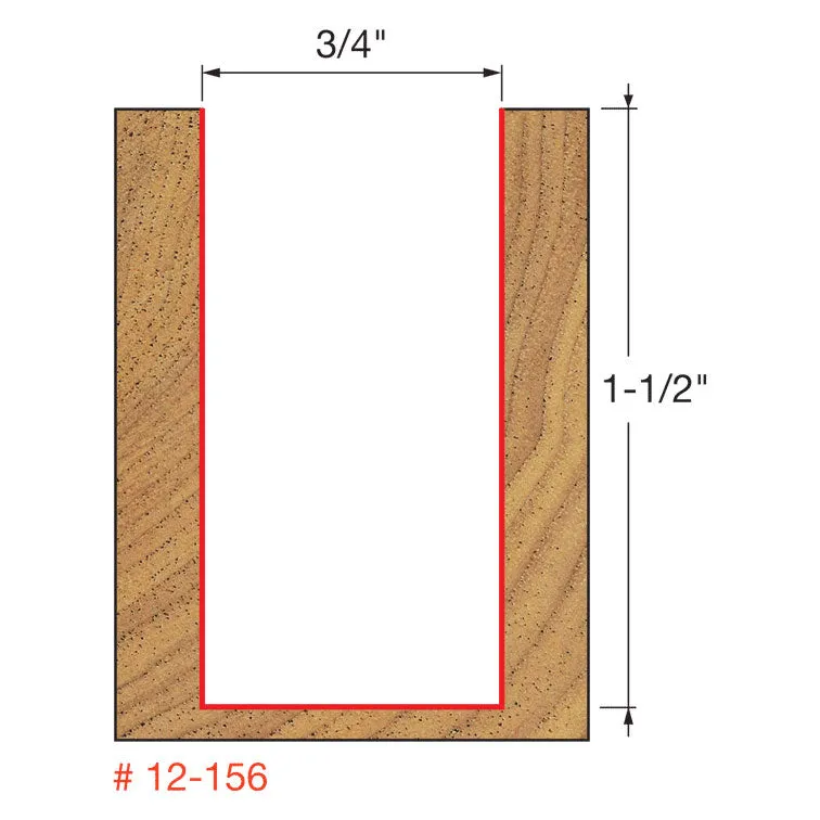 Freud 12-156 3/4" (Dia.) Double Flute Straight Bit (Double Grind)
