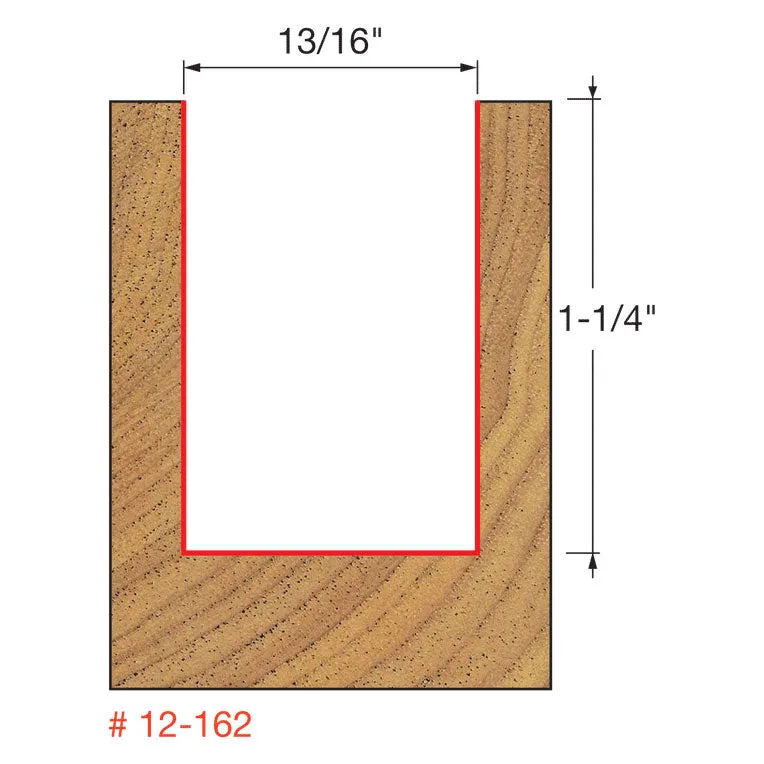 Freud 12-162 13/16" (Dia.) Double Flute Straight Bit (Double Grind)