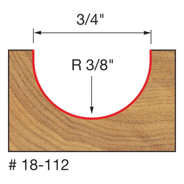 Freud 18-112 3/8" Radius Round Nose Bit