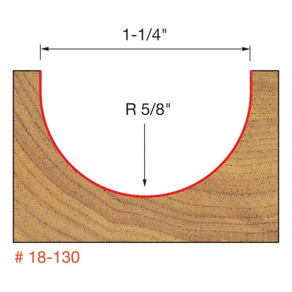 Freud 18-130 5/8" Radius Round Nose Bit