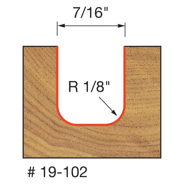 Freud 19-102 1/8" Radius Dish Carving Bit