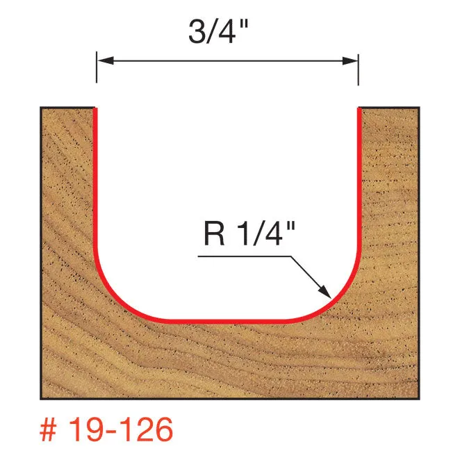 Freud 19-126 1/4" Radius Dish Carving Bit