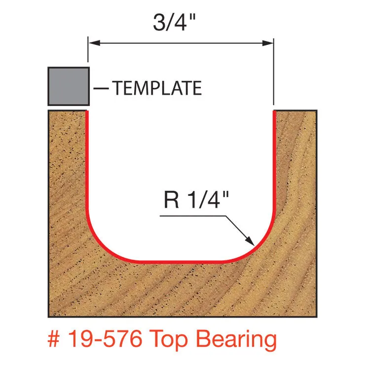 Freud 19-576 1/4" Radius Dish Carving Bit