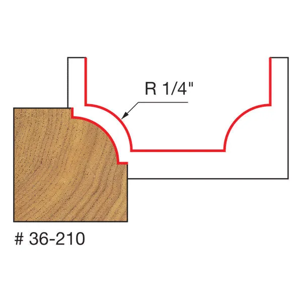 Freud 36-210 1/4" Radius Beading Bit with Steel Pilot