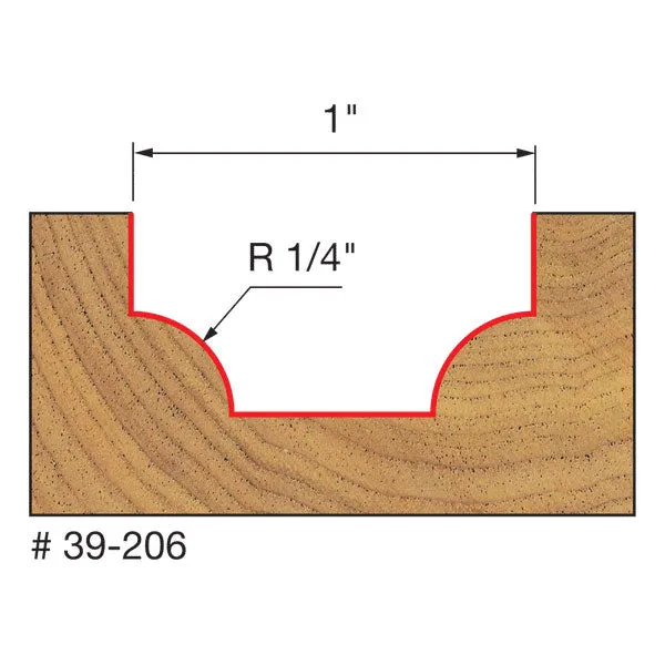 Freud 39-206 1/4" Radius Ovolo Bit
