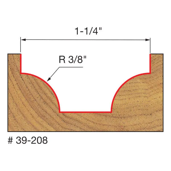 Freud 39-208 3/8" Radius Ovolo Bit