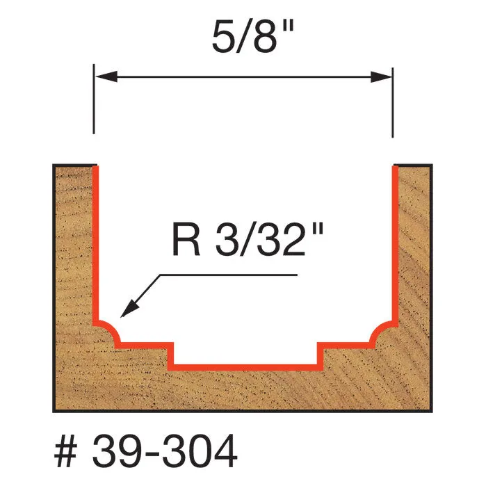 Freud 39-304 3/32" Radius Classical Beading Groove Bit