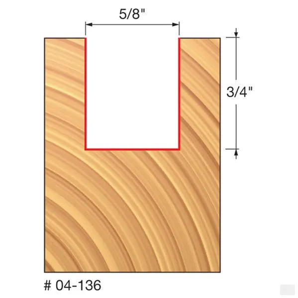 Freud - 5/8" (DIA.) DOUBLE FLUTE STRAIGHT BIT