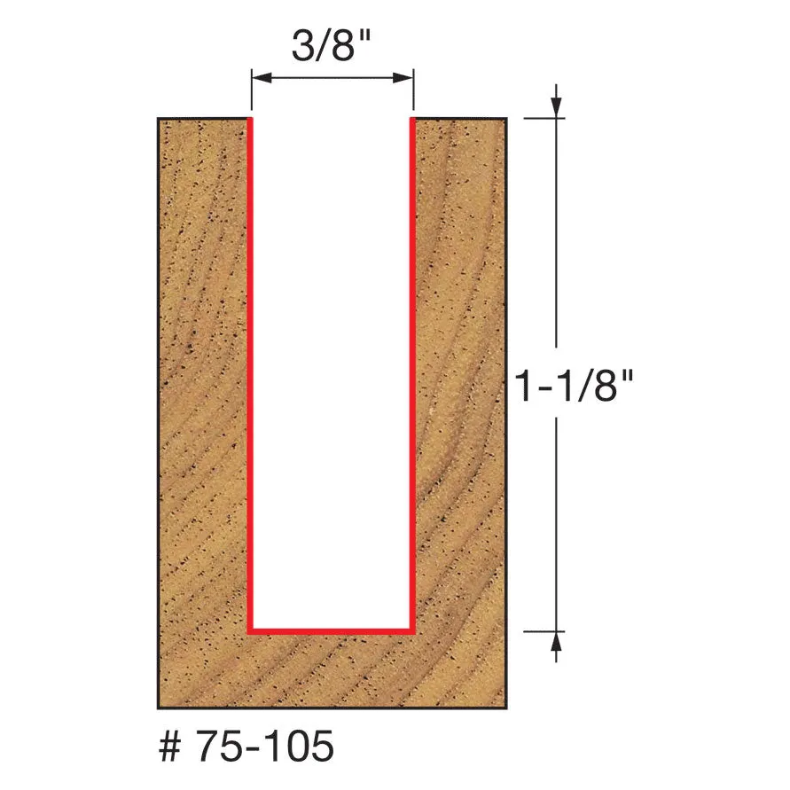Freud 75-105 3/8" (Dia.) Up Spiral Bit with 3/8" Shank