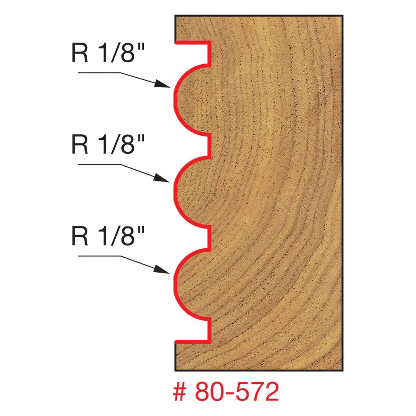 Freud 80-572 1/8" Radius Triple Beading & Fluting Bit