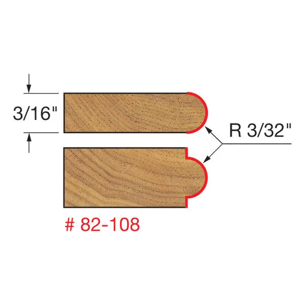 Freud 82-108 3/32" Radius Half Round Bit