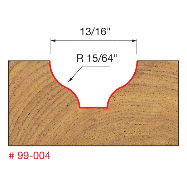 Freud 99-004 15/64" Radius Standard Ogee Groove Bit