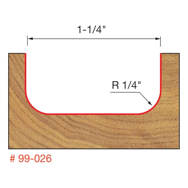Freud 99-026 1/4" Radius Dish Carving Bit
