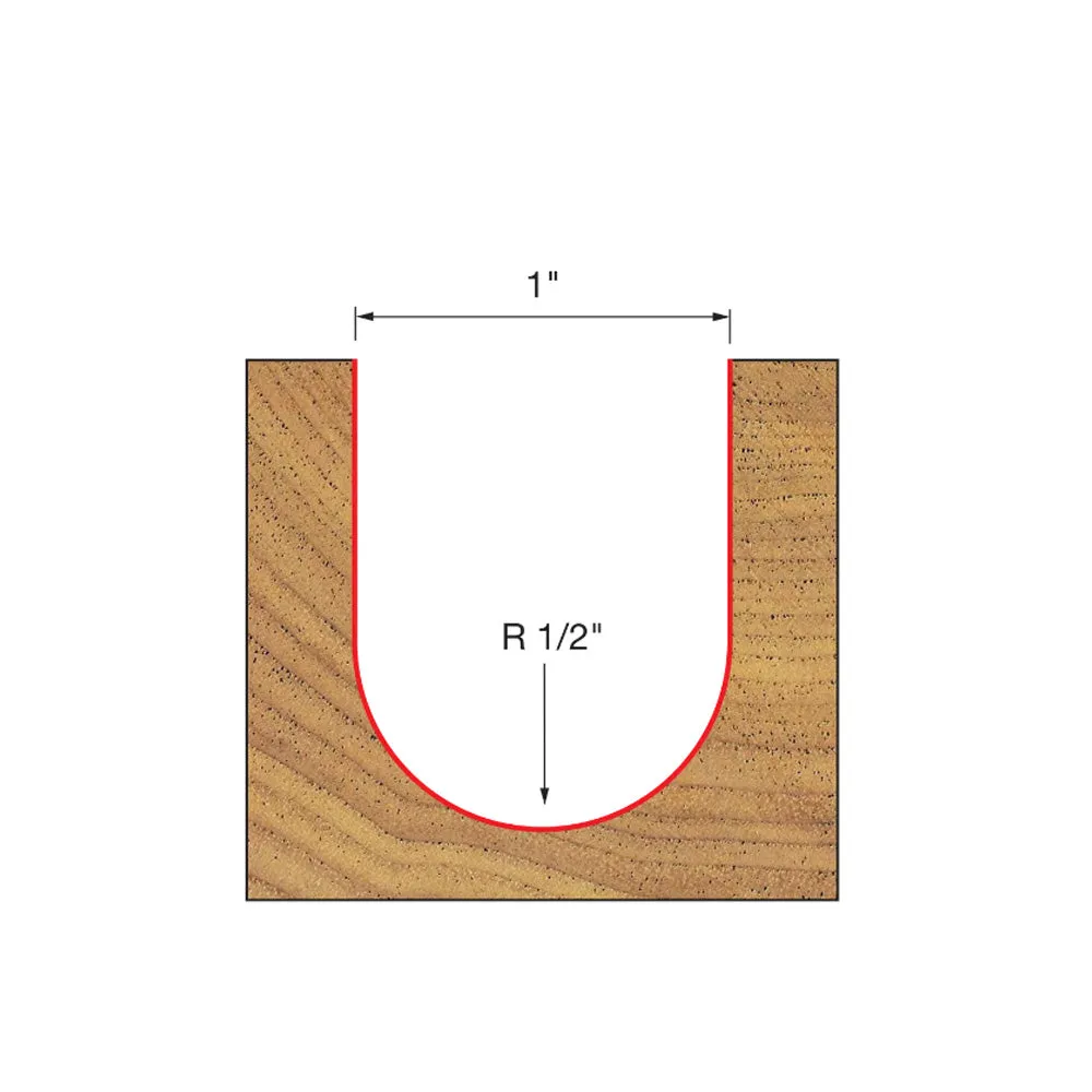 Freud Round Nose Bit 1/2" Shank x 1/2" Radius
