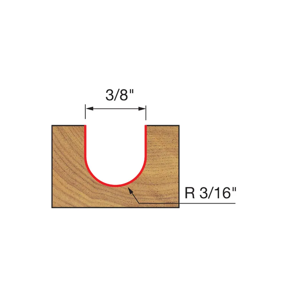 Freud Round Nose Bit 1/4" Shank x 3/16" Radius