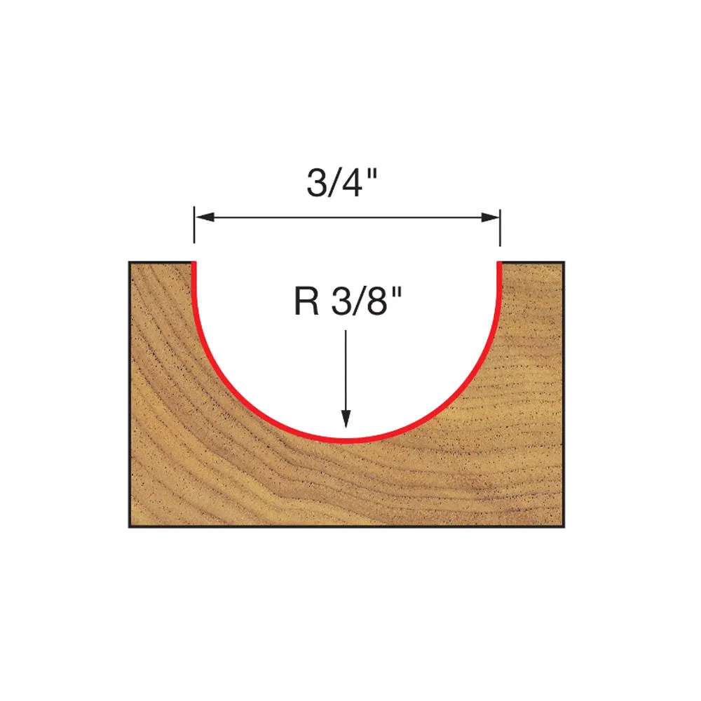 Freud Round Nose Bit 1/4" Shank x 3/8" Radius