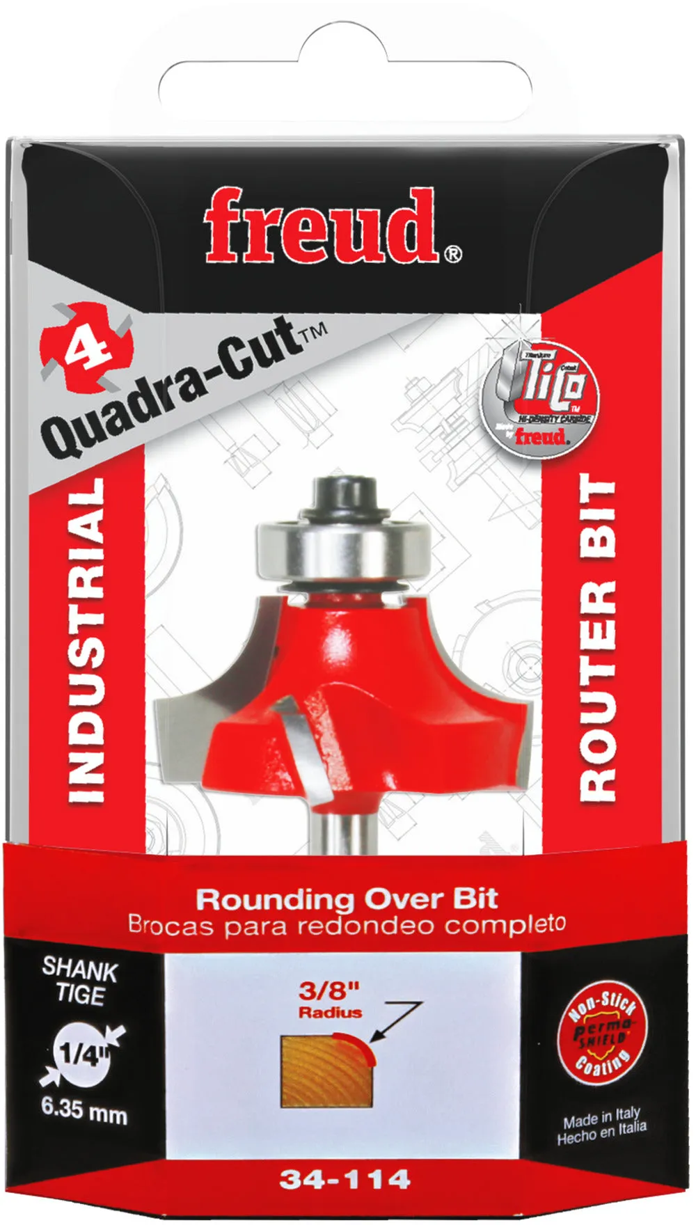 Freud Rounding Over Bit 1/4" Shank x 3/8" Radius