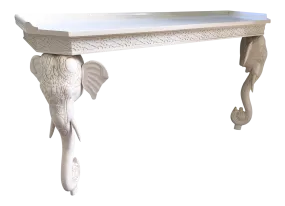 Gampel-Stoll Sculptural Carved Elephant Console Table