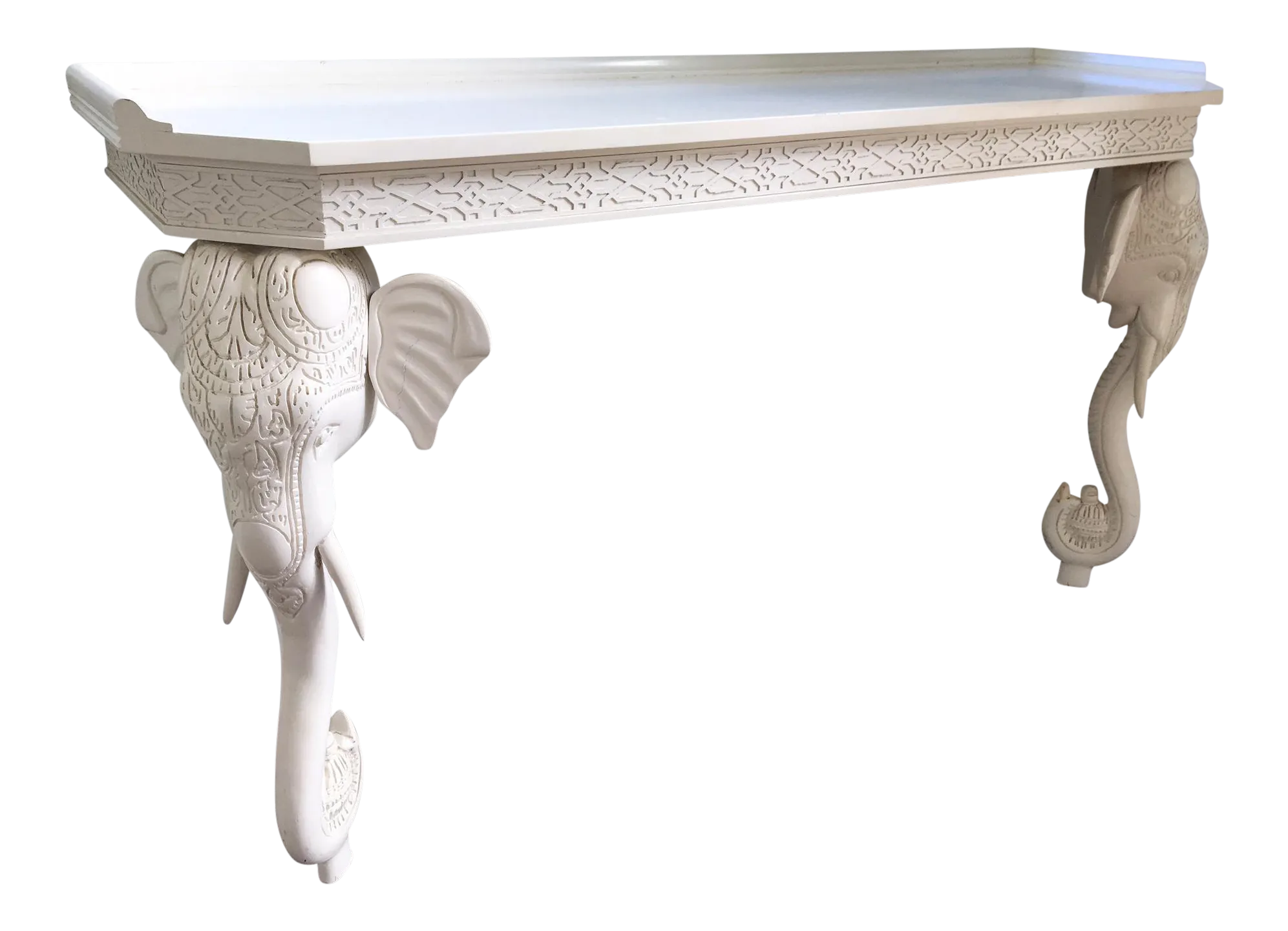Gampel-Stoll Sculptural Carved Elephant Console Table