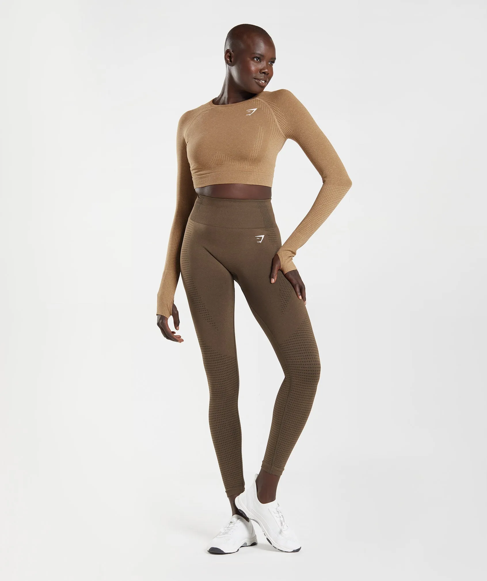 Gymshark Vital Seamless 2.0 Crop Top - Fawn Marl