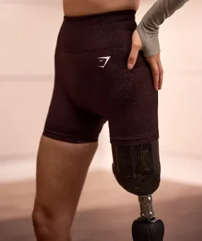Gymshark Vital Seamless 2.0 Shorts - Cherry Brown Marl