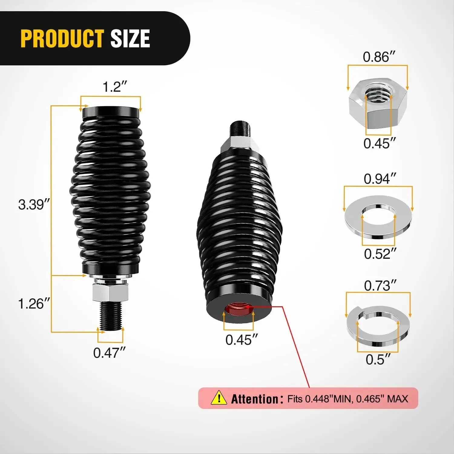 Heavy Duty Barrel Spring Mounting Base for Whip Light