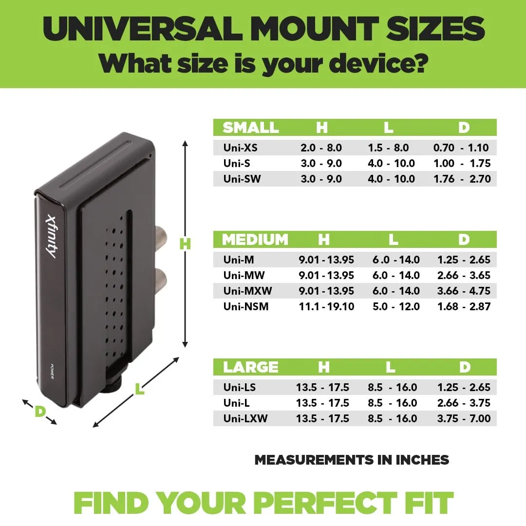 HIDEit Uni-S | Adjustable Small Electronics, Cable Box Mount   Small Computer Mount
