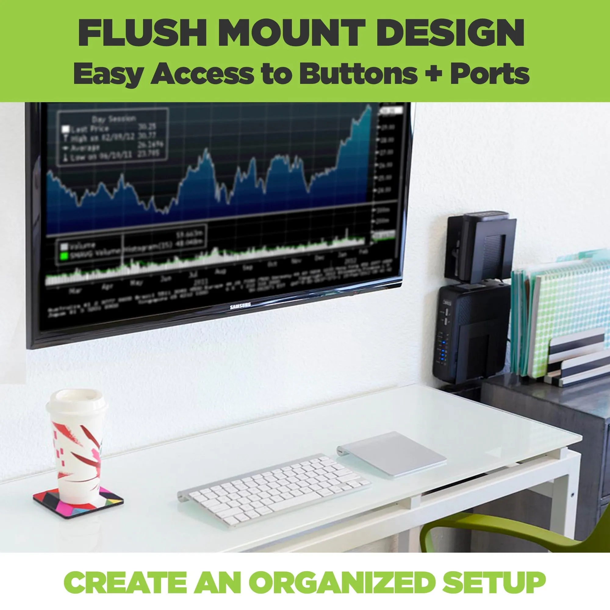 HIDEit Uni-S | Adjustable Small Electronics, Cable Box Mount   Small Computer Mount