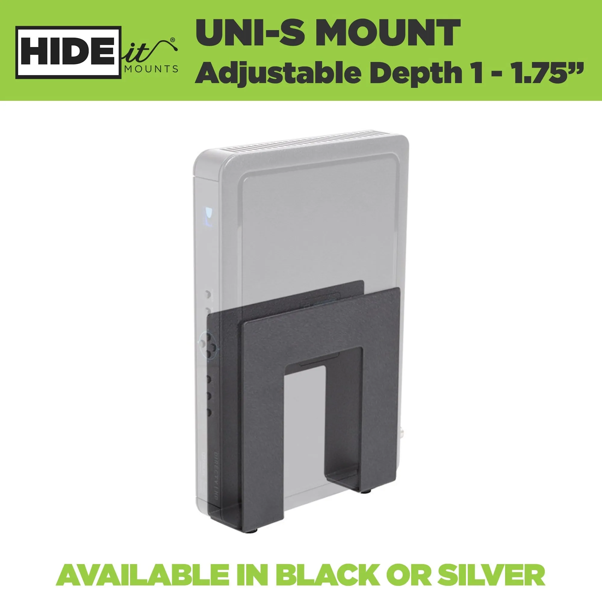 HIDEit Uni-S | Adjustable Small Electronics, Cable Box Mount   Small Computer Mount