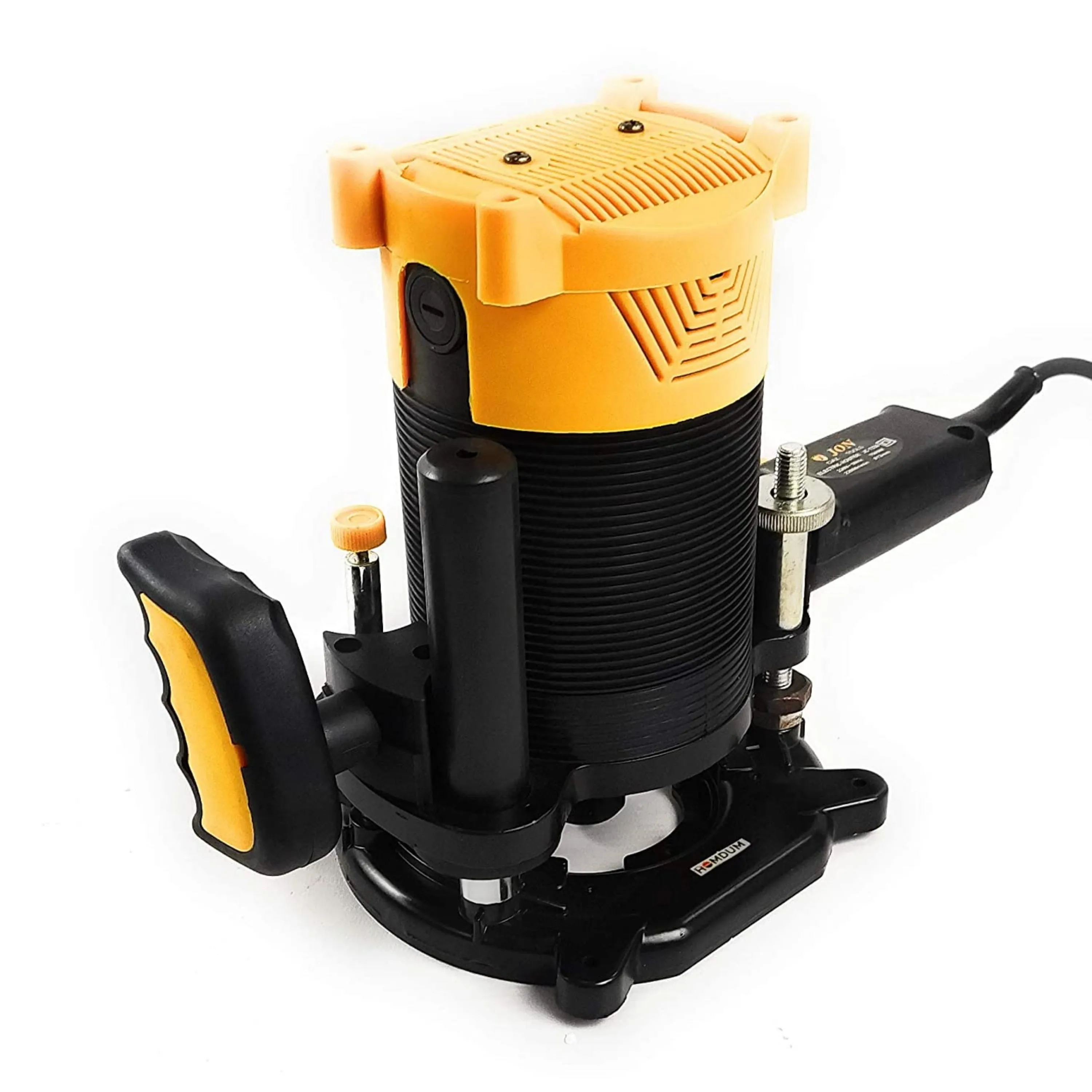 Homdum 12 mm Wood Router Machine and 12 Pieces 8 mm Tungsten Carbide Tipped Bit Set Combo, with 3 Pieces 12 mm Woodworking Bits and Accessories (Yellow)