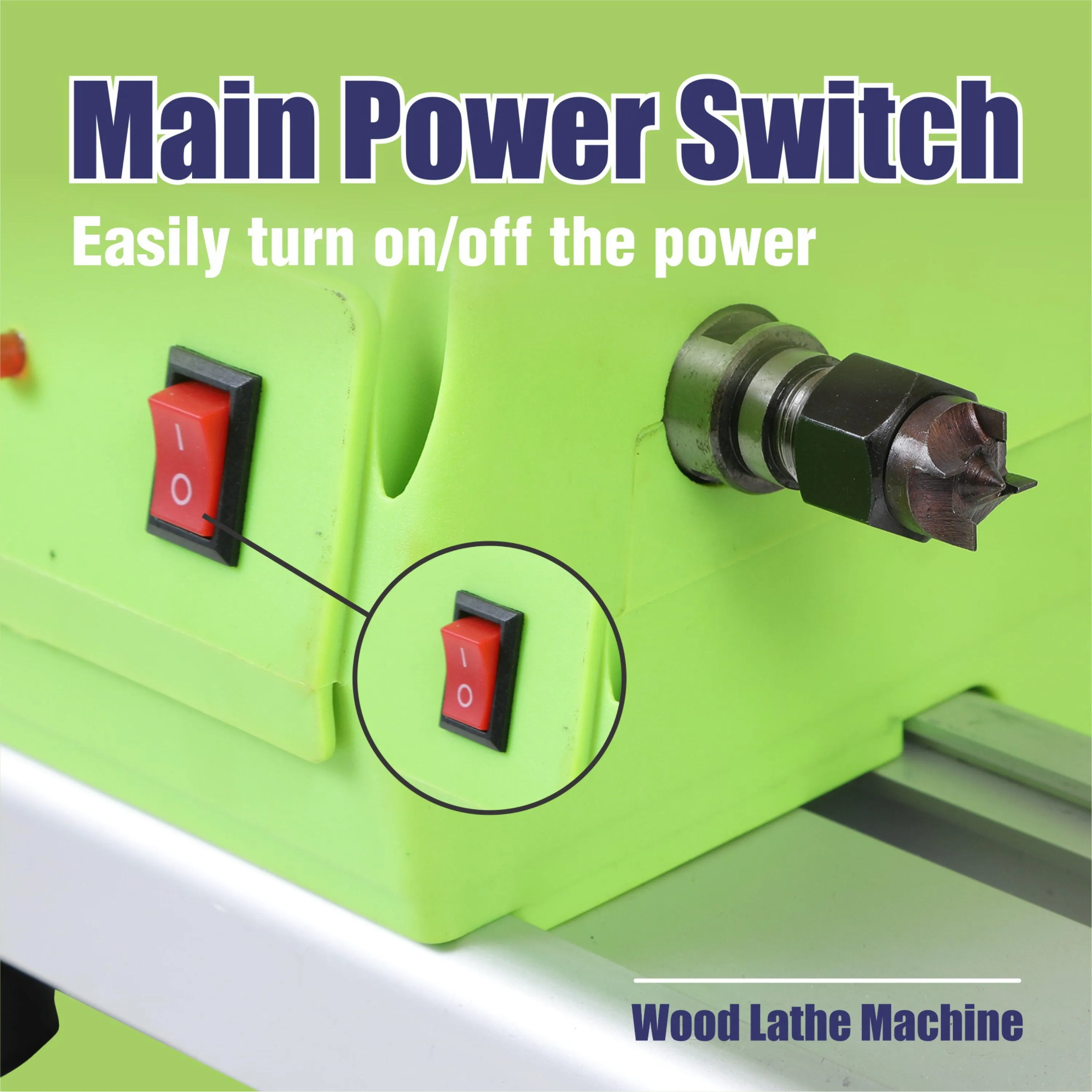 Homdum 580W High Speed Wood Lathe Machine Variable Speed 100-5000 RPM Perfect for High Speed Sanding and Polishing of Finished Work Wood Turning Lathe 12 inch