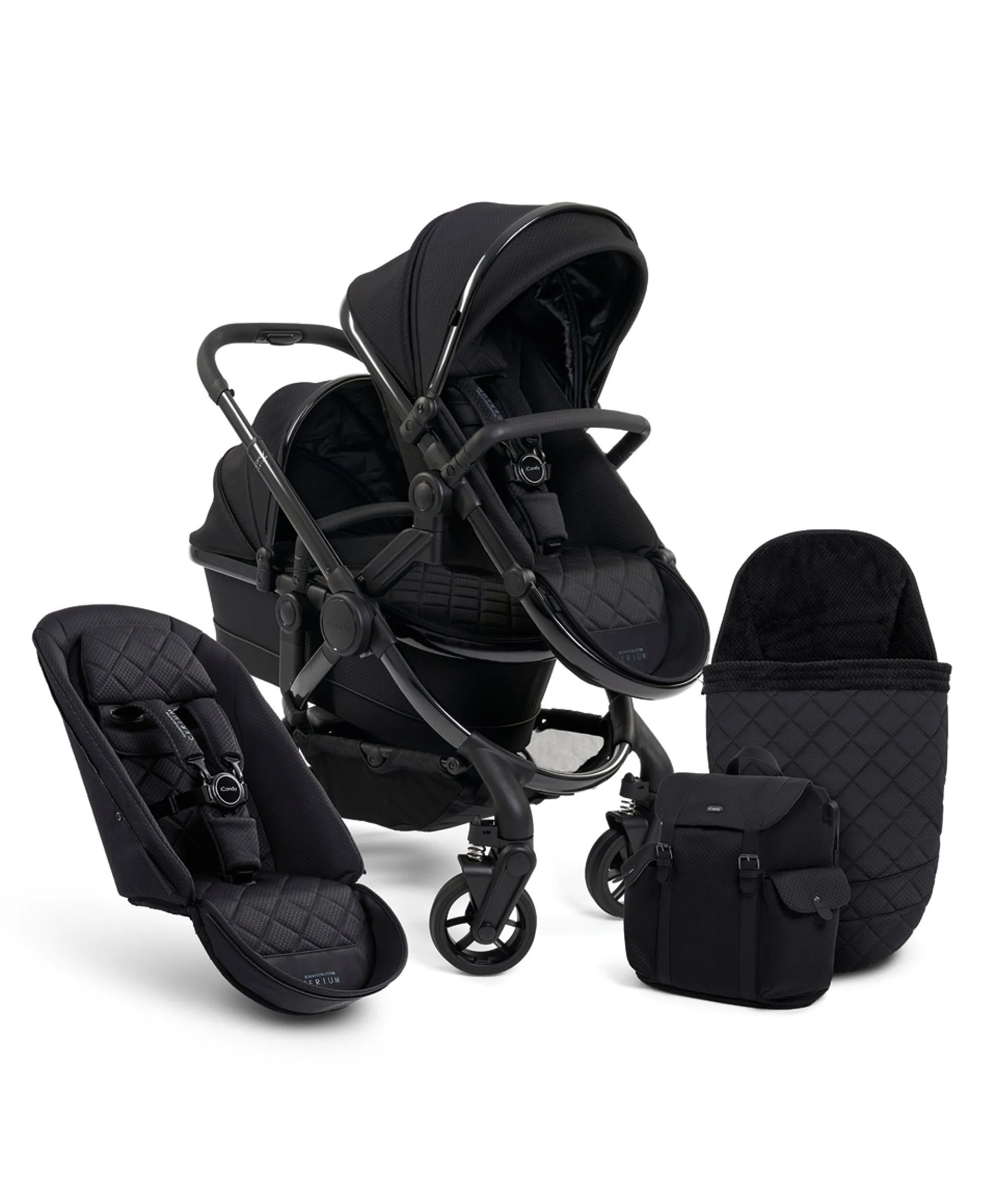 iCandy Peach 7 Designer Collection Cerium - Double Pushchair Bundle - Black