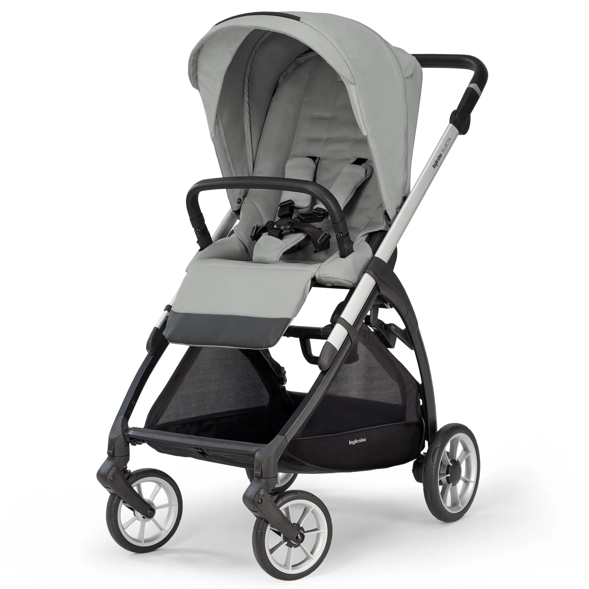 Inglesina Electa System Quattro in Greenwich Silver with Darwin car seat and i-Size 360 base