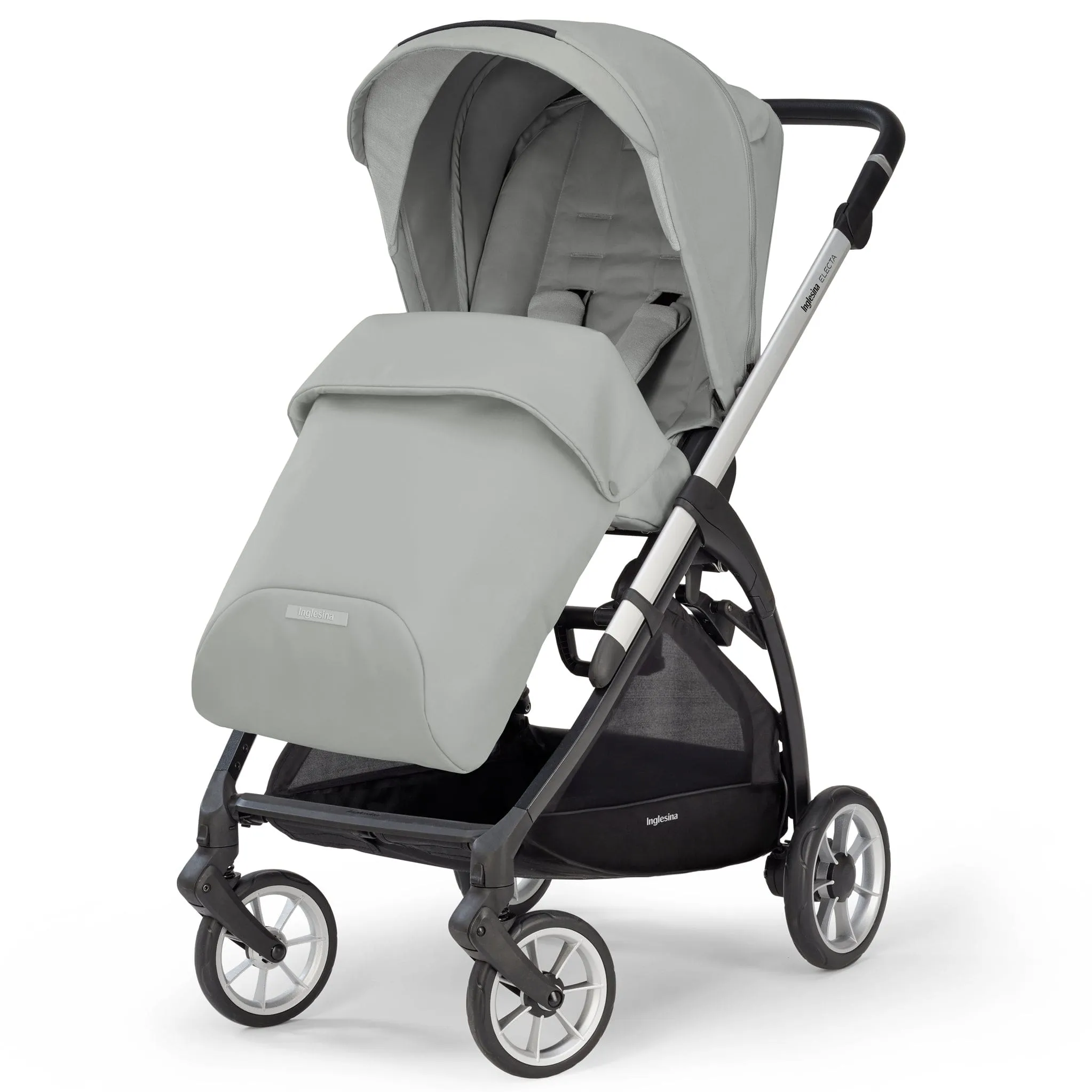 Inglesina Electa System Quattro in Greenwich Silver with Darwin car seat and i-Size 360 base