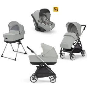 Inglesina Electa System Quattro in Greenwich Silver with Darwin car seat and i-Size 360 base