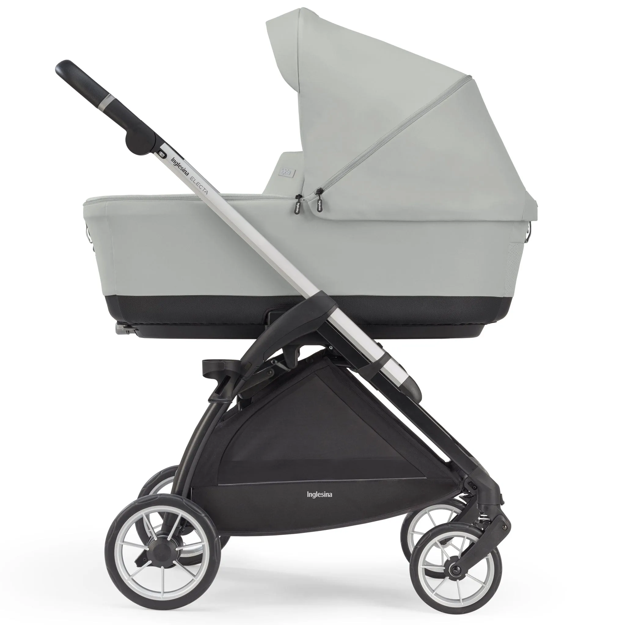 Inglesina Electa System Quattro in Greenwich Silver with Darwin car seat and i-Size 360 base