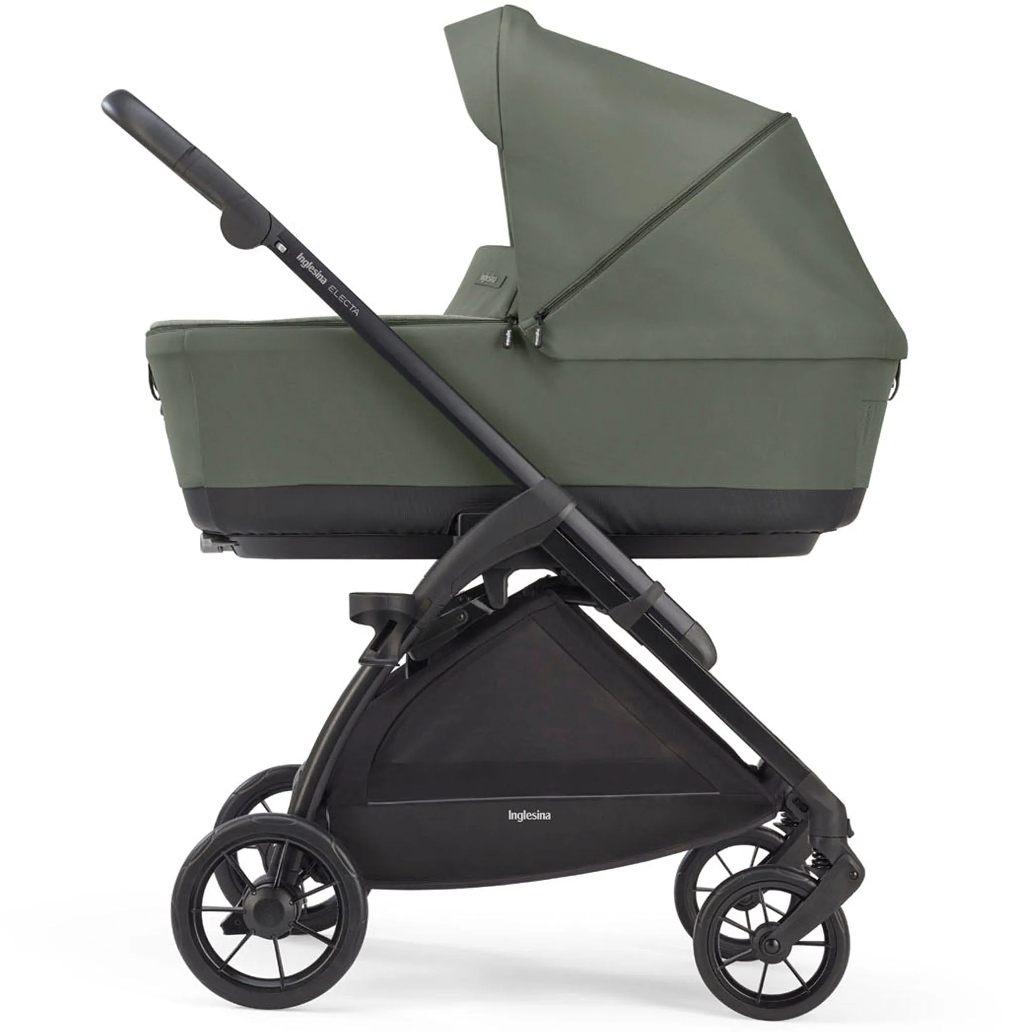 Inglesina Electa System Quattro in Tribeca Green with Darwin car seat and i-Size 360 base