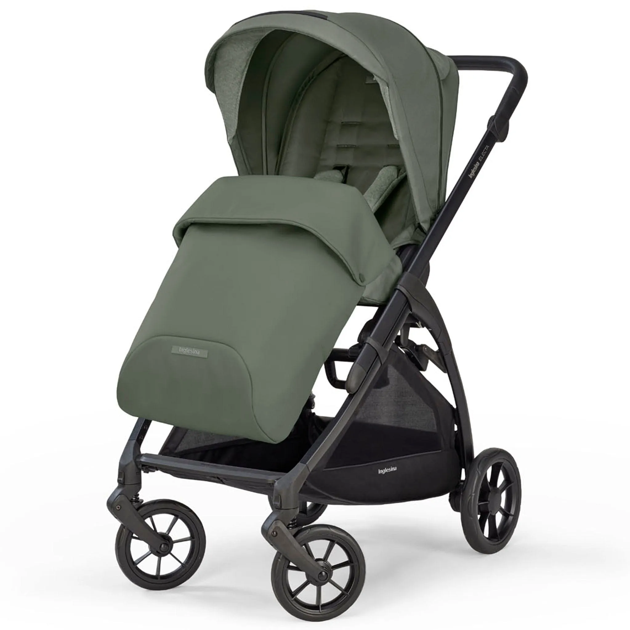 Inglesina Electa System Quattro in Tribeca Green with Darwin car seat and i-Size 360 base