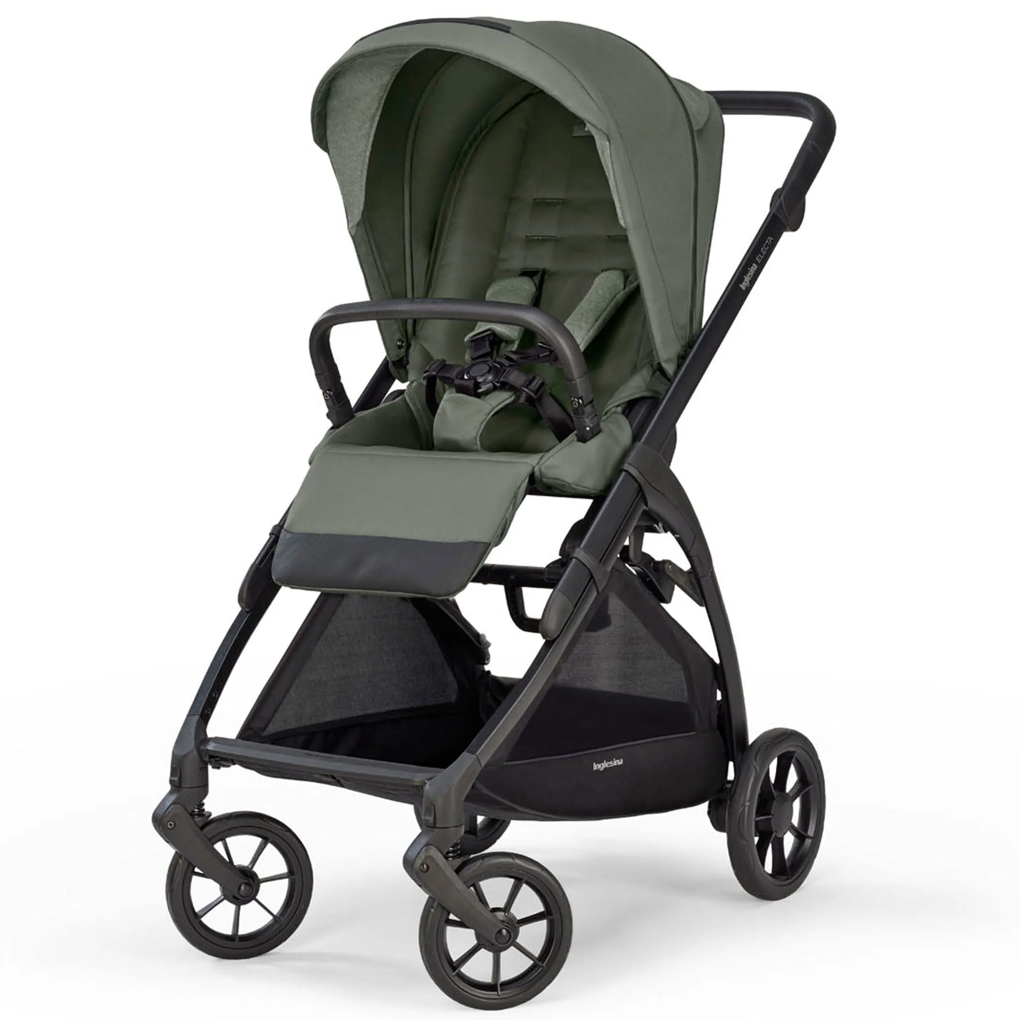 Inglesina Electa System Quattro in Tribeca Green with Darwin car seat and i-Size 360 base