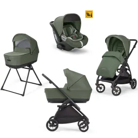Inglesina Electa System Quattro in Tribeca Green with Darwin car seat and i-Size 360 base