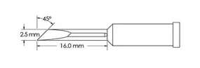 Metcal GT4-KN0025S 45° Knife Solder Tip, 2.5 x 16mm