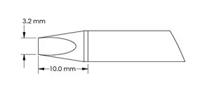 Metcal GTC-CH0032S 40° Chisel Solder Cartridge, 3.2 x 10mm