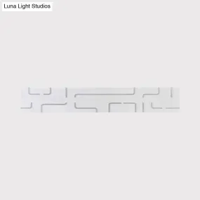 Modern White Etched Rectangle LED Acrylic Wall Light Fixture in Warm/White Light