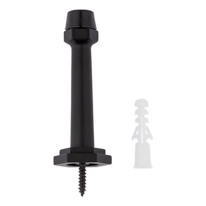 National Hardware Powell 5/8 in. W X 3-19/32 in. L Zinc Matte Black Door Stop Mounts to door and wal