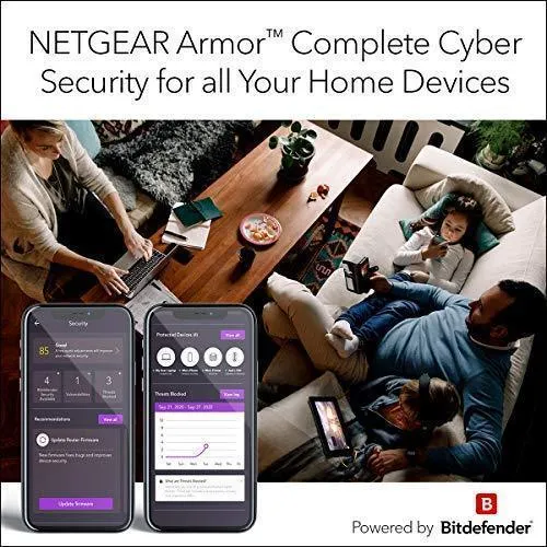 NETGEAR Nighthawk Smart Wi-Fi Router, R6700 - AC1750 Wireless Speed Up to 1750 Mbps | Up to 1500 Sq Ft Coverage & 25 Devices | 4 x 1G Ethernet and 1 x 3.0 USB Ports | Armor Security
