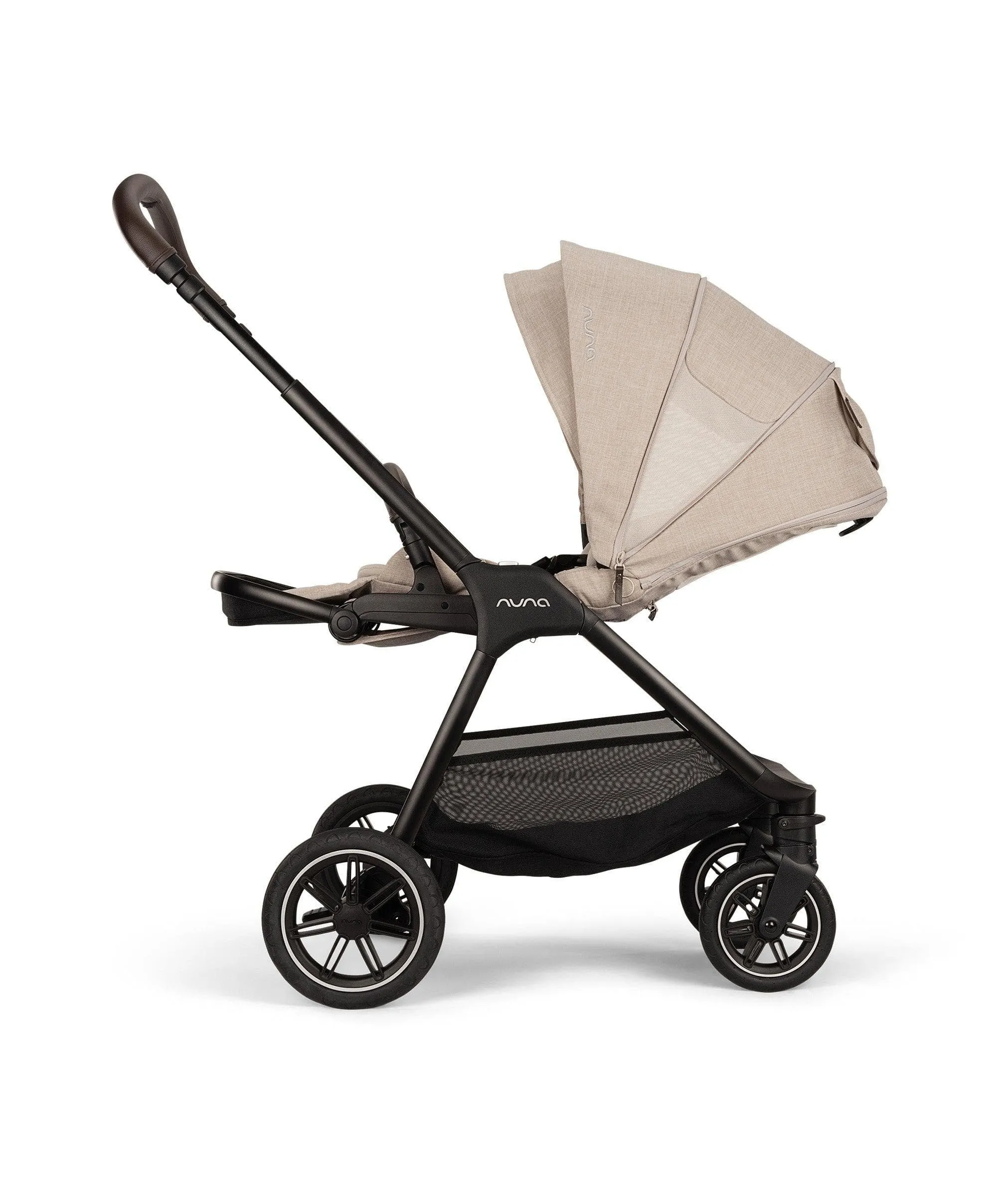 Nuna Triv Next Pushchair 4 Piece Travel Bundle with PIPA Next Car Seat & Base - Biscotti