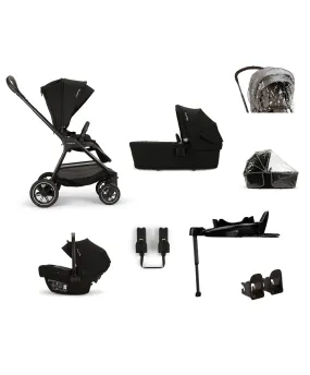 Nuna Triv Next Pushchair 4 Piece Travel Bundle with PIPA Next Car Seat & Base - Caviar